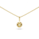 Round Shape Yellow Citrine 14K Yellow Gold Over Sterling Silver Pendant
with Chain