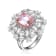 Morganite Cubic Zirconia, Rhodium Plated over Sterling Silver Ring