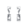 Twisted Semi-Hoop Earrings In Rhodium Over Brass