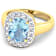 3.51ctw Blue Aquamarine and Diamond 14K Yellow Gold Halo Ring