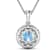 1.90ctw 14K White Gold Aquamarine and White Diamond Pendant with 18 inch
Cable Chain