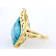 Turquoise Fancy Shape Solitaire Ring In 18K Gold Over Sterling Silver 20x18mm