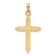 14k Yellow Gold Polished Beaded Textured Cross Pendant