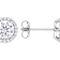 Classic CZ Halo Stud Earrings In Sterling Silver
