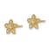 14K Yellow Gold 6.8mm Textured Cubic Zirconia Flower Stud Earrings