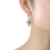 Colored Cubic Zirconia, Rhodium Plated over Sterling Silver Earrings