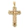 14k Tri-color Gold Polished and Diamond-Cut Crucifix Pendant