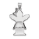 Rhodium Over 14k White Gold Satin Complete Girl with Bow on Right
Diamond Charm