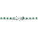 Emerald Color CZ Tennis Bracelet In Sterling Silver