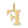 14K Yellow Gold Diamond Letter F Initial Pendant