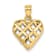 10K Yellow Gold 3D Diamond-Cut Filigree Puffed Heart Charm