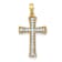 10k Yellow Gold and Rhodium Over 10k Yellow Gold 0.11 cttw Diamond Cross Pendant