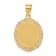 14k Yellow Gold Solid Satin, Polished and Textured Aries Zodiac Oval Pendant