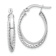 Rhodium Over 14k White Gold Polished and Textured 15/16" Oval
Hinged Hoop Earrings