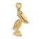 14k Yellow Gold Textured Standing Pelican with Moveable Mouth Pendant
