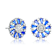 Sapphire Color CZ Wreath Stud Earrings In Sterling Silver