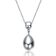 Double Bead Drop Pendant Necklace In Rhodium Over Brass