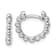 Rhodium Over Sterling Silver Beaded Hoop Earrings