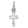 Rhodium Over Sterling Silver Child's March Light Blue Preciosca Crystal
Cross Pendant