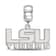 Sterling Silver Rhodium-plated LogoArt Louisiana State University Small
Dangle Bead