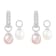 7-8mm White and Pink Cultured Freshwater Pearl Rhodium Over Sterling
Silver Earrings