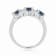 London Blue Topaz and Moissanite Sterling Silver 3-Stone Ring