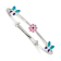 Sterling Silver Enamel Flower and Butterfly Adjustable Children's Bangle