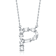Initial P Mixed Cut CZ Pendant Necklace In Sterling Silver 18 Inch
