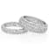CZ Stackable Band Ring Set in Rhodium Over Brass