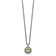 Sterling Silver with 14K Accent Antiqued Green Quartz and Diamond Necklace