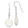 Sterling Silver Polished Freshwater Cultured Coin Pearl and CZ Dangle Earrings