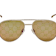 Gucci Gold Tone Aviator Frame / Brown Logo Mirrored Lenses Sunglasses