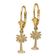 14k Yellow Gold Textured Mini Palmetto Palm Tree Dangle Earrings