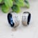 MARINER Titanium Milgrain Engraved Finish Men 's Wedding Ring with Blue
Plating Inside 8mm