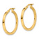 14k Yellow Gold 1 1/16" Polished and Diamond-Cut Hoop Earrings