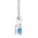 5mm Round Blue Topaz with Diamond Accent 14k White Gold Pendant With Chain