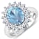 3.69ctw Blue Aquamarine and Diamond 14K White Gold Halo Ring