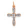 14k Rose Gold and Rhodium over 14k Rose Gold Diamond Cross Charm