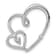 Rhodium Over 14k White Gold Diamond Double Hearts Chain Slide Pendant