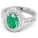 1.75ctw Green Emerald and Diamond 14K White Gold Halo Ring