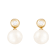White Cultured Freshwater Pearl 14k Yellow Gold Earrings 8-8.5mm