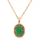 3.88 Ctw Emerald and 0.24 Ctw White Diamond Pendant in 14K YG