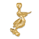 14k Yellow Gold 3D Textured Pelican Pendant