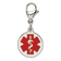 Stainless Steel Polished with Red Enamel Medical ID Charm