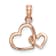 14K Rose Gold Polished Intertwined Double Heart Pendant