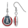 Rhodium Over Sterling Silver MLB LogoArt LA Angels Enamel Dangle Earrings