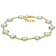 Blue Topaz Tennis Bracelet In 18K Gold Over Sterling Silver 25.00ctw