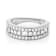 Lab-Grown Diamond Round And Baguette Multi-Row Band Ring In Sterling
Silver 1.00ctw
