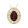 Garnet Oval Solitaire Pendant Necklace In 18K Gold Over Sterling Silver 6.00ct