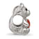 Sterling Silver Enamel Bear with Red Heart Bead